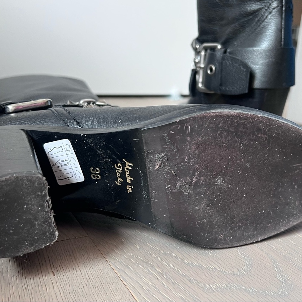 Black knee high boots, genuine leather made in Italy - Picture 7 of 10